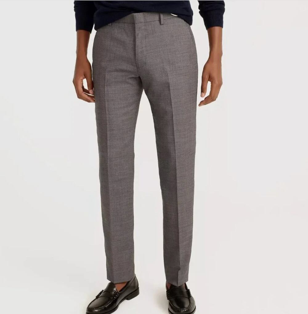 J.CREW Men's Bowery Slim-fit Pants 32x30 Charcoal Gray Wool Blend J6061 NWT